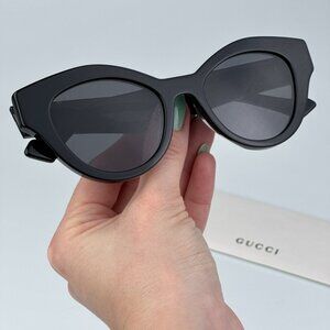 Gucci GG0957S 002 BRAND NEW Sunglasses Black Grey Unisex Oval